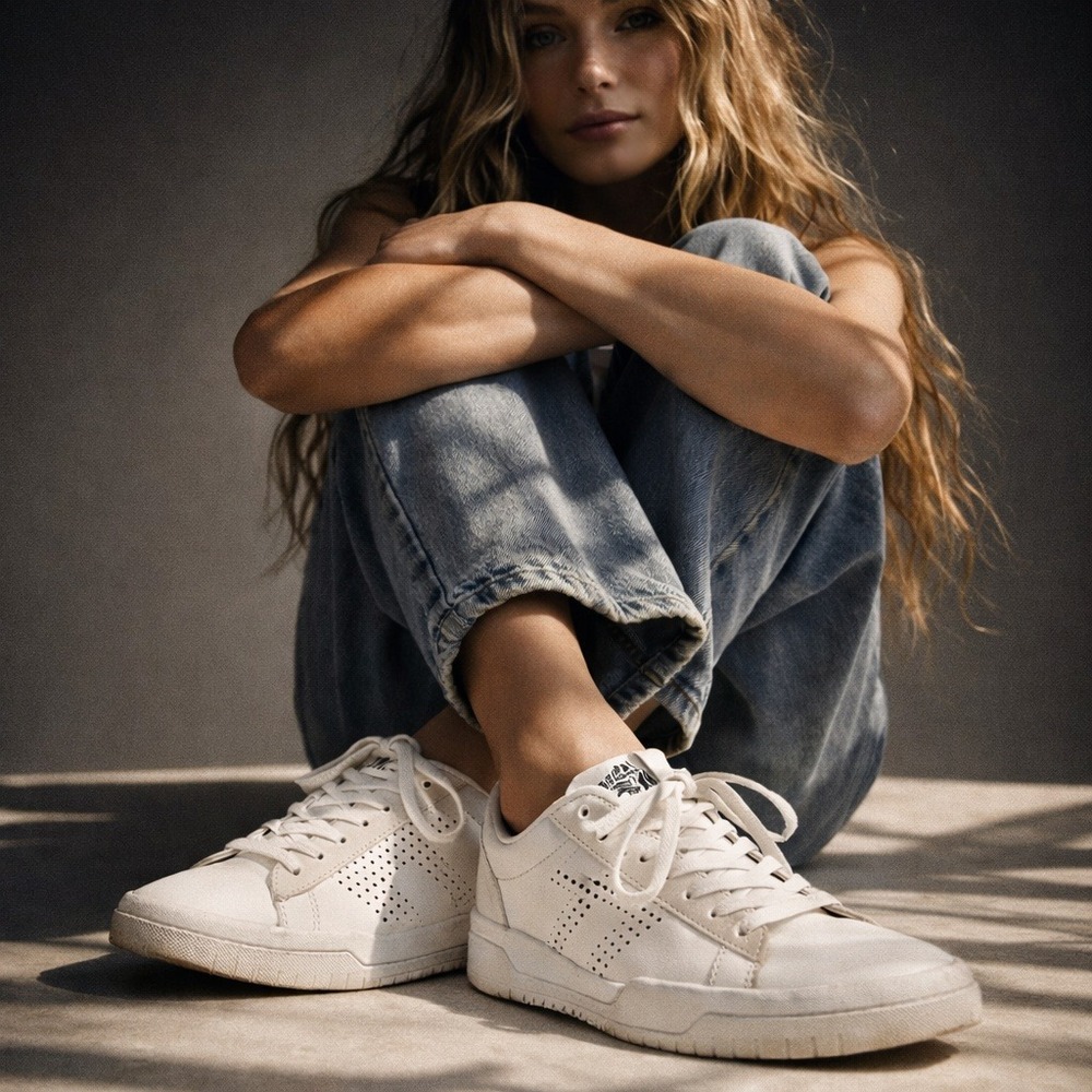 Le Tigre White Leather 1977‎ Low Profile Sneakers Women's Sz 7.5